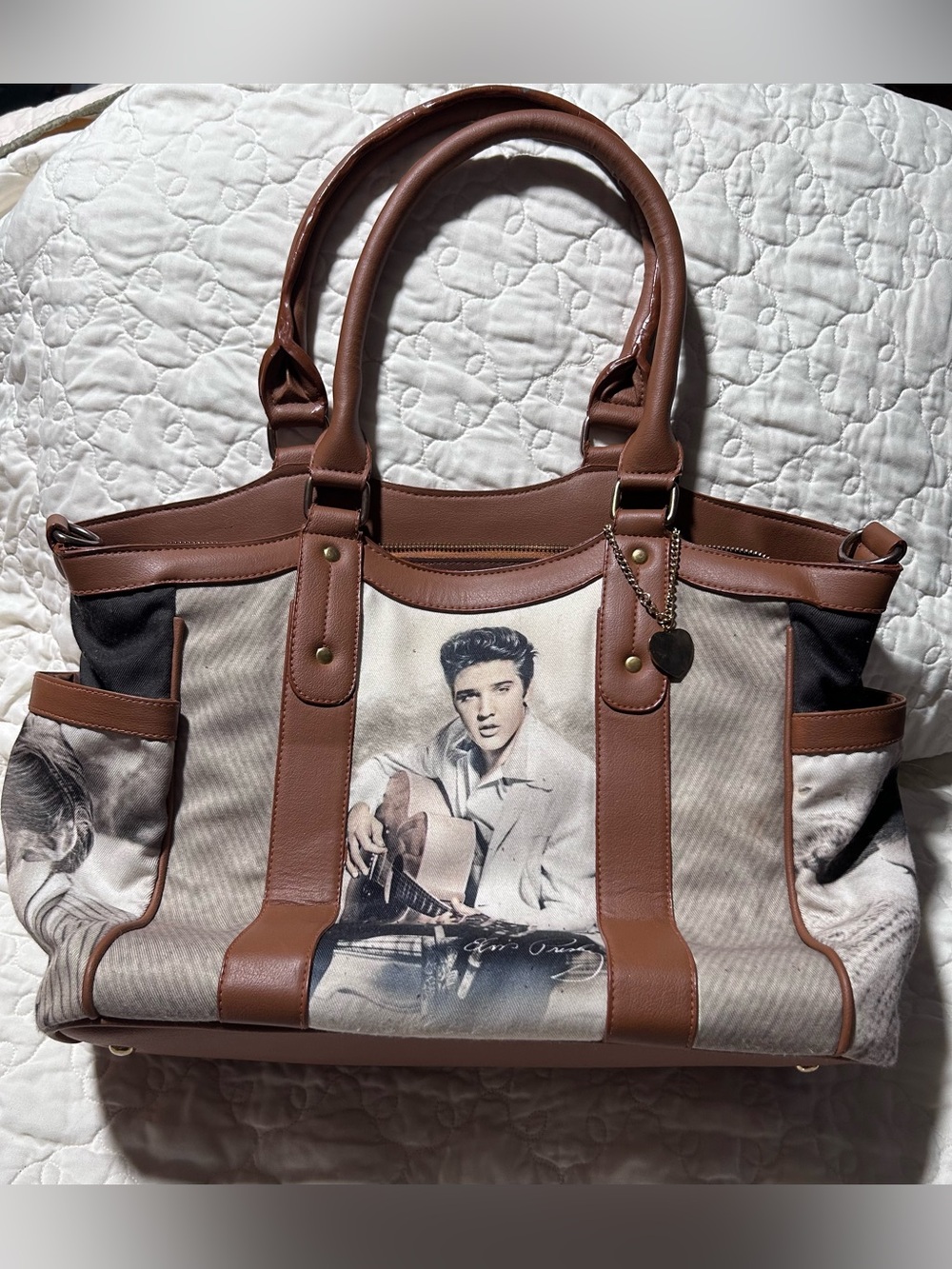Bradford Exchange I Love Elvis Presley Tote Bag Purse - Small Defect And Stain